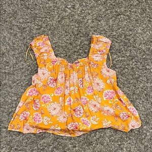 Old Navy Orange and Pink Floral Top